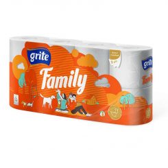 Grite Family 8 tekercses 3 rétegű környezetbarát toalettpapír
