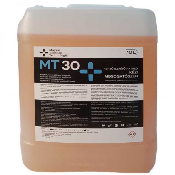 MT30 Fertőtlenítő hatású Kézi Mosogatószer, 10 literes