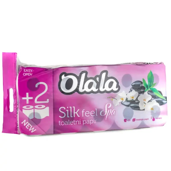 Olala Silk Feel Spa 10 tekercses 3 rétegű prémium toalettpapír 155 lap/tekercs