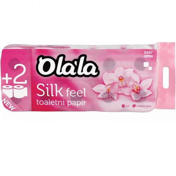 Olala Silk Feel 10 tekercses 3 rétegű prémium toalettpapír