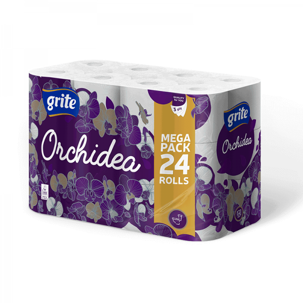 Grite Orchidea 24 tek 3 rét fehér toalettpapír (145 lap/tekercs)
