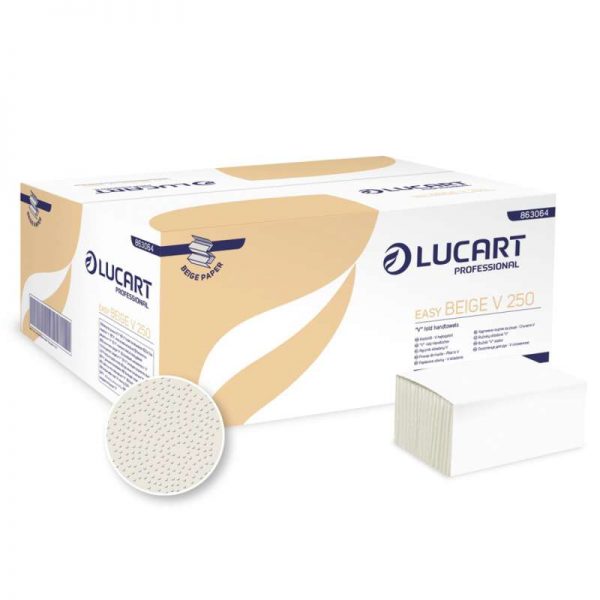 LUCART EASY BEIGE V 250 “V” Hajtogatott kéztörlő 863064P