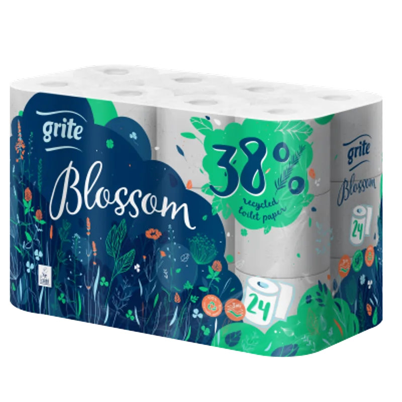 Grite Blossom 24 tekercses 3 rétegű toalettpapír ÚJ