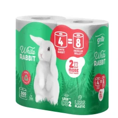 Grite White Rabbit 4 tek. 3 rétegű toalettpapír (300 lap/tekercs)