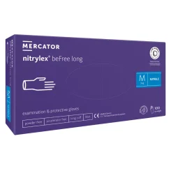 Mercator Nitrylex Befree Long púdermentes nitril hosszított vizsgálókesztyű lila 100db M méret